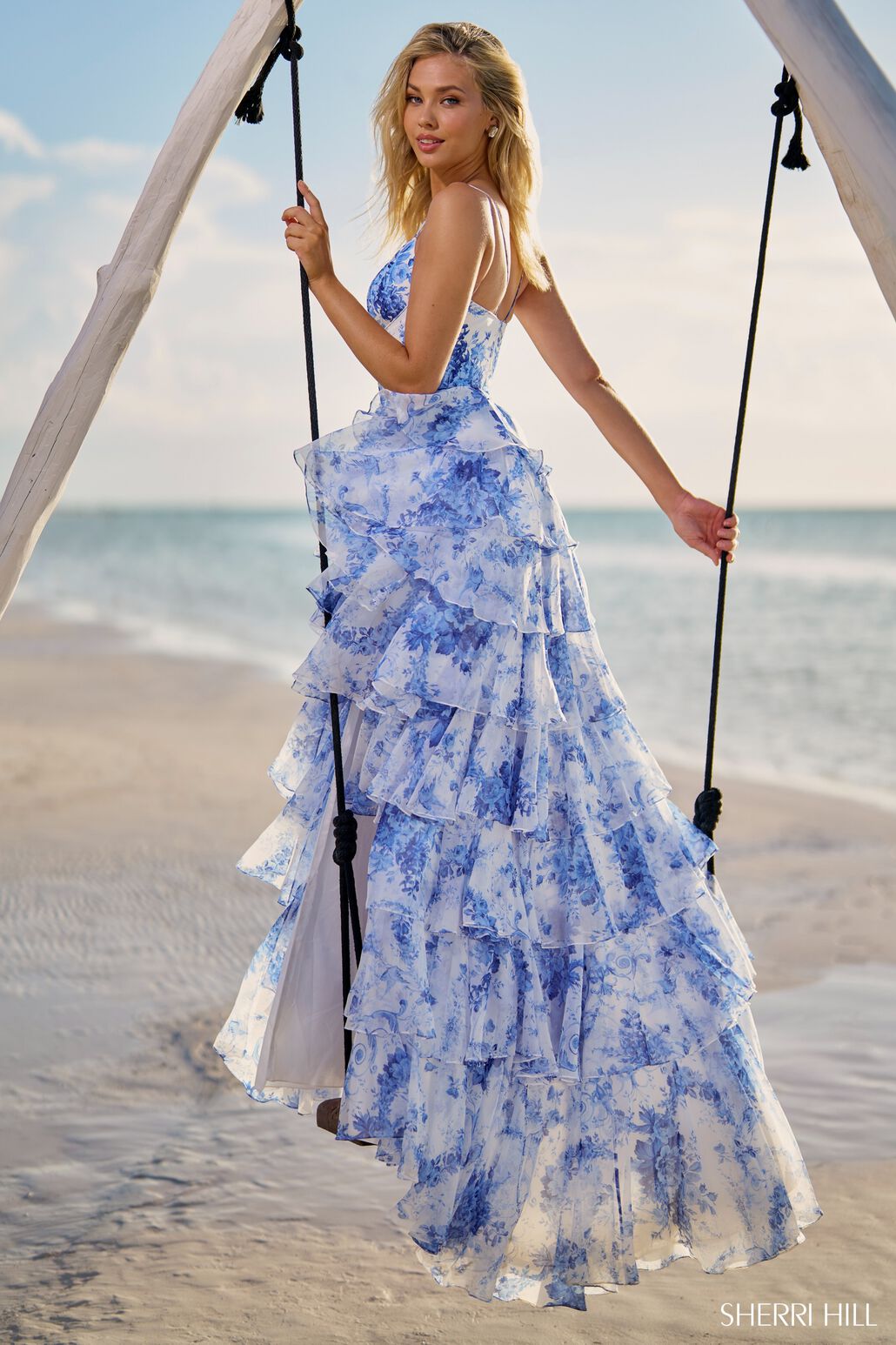 Shop Blue Printed Georgette Designer Gown Online : 269411 - Gown